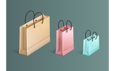 Shopping Bag Realistic 7 Vector Illustration Concept