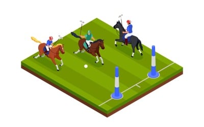 Equestrian Sport Isometric Vector Illustration Concept