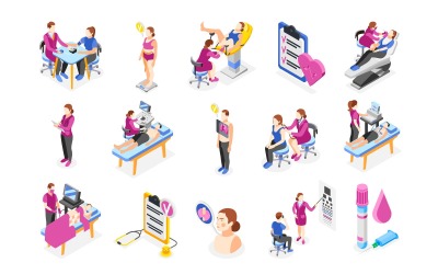 Health Check Up Isometric Icons Vector Illustration Concept