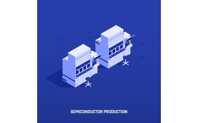 Semiconductor Electronic Components Isometric Vector Illustration Concept
