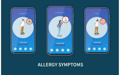 Conceito de ilustração vetorial isométrica de alergia