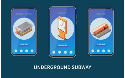 Illustrazione isometrica di vettore della metropolitana sotterranea della metropolitana Concept