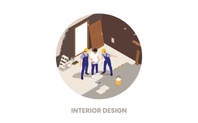 Interior Designer Isometric 2 Vector Illustration Concept