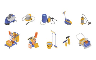 Professional Cleaning Service Isometric Vector Illustration Concept