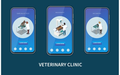 Clínica veterinária Veterinário isométrico 2 ilustração vetorial conceito