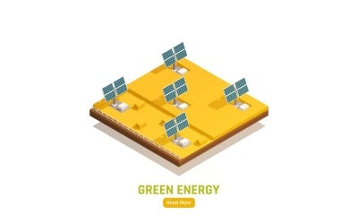 Green Energy Ecology Isometric Composition Vector Illustration Concept