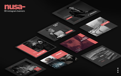 nusa - 8 PSD Banner Templates for Social Media
