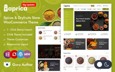 Paprica – Gewürze und Trockenfrüchte Lebensmittelgeschäft Elementor WooCommerce Responsive Theme