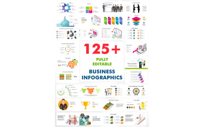 Plus de 125 modèles de présentation Powerpoint pour entreprise modifiables Ensemble d&amp;#39;infographies