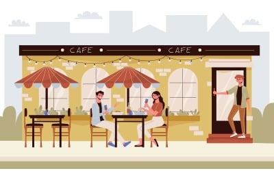 Cafe Illustration Vector Illustration Concept