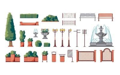 Park Elements Vector Illustratie Concept
