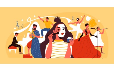 Theatre Illustration Vector Illustration Concept