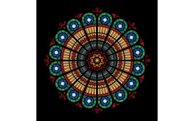 Cathedral Window Circle Vector Illustration Concept