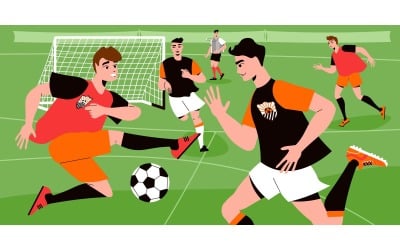 Football Soccer Men 2 Vector Illustration Concept