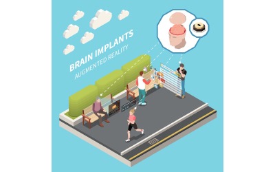 Brain Implants Technologies 3 Vector Illustration Concept