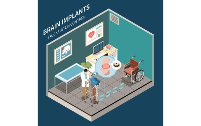 Conceito de ilustração vetorial de tecnologias de implantes cerebrais 4