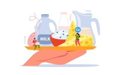 Milk Usage Flat Background 2 Vector Illustration Concept