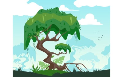 Rośliny dżungli wektor ilustracja koncepcja