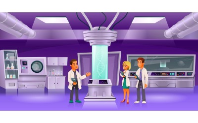 Scientifiques Cartoon 7 Vector Illustration Concept