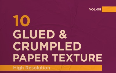 Geklebtes, zerknittertes und zerknittertes Papier Textur Vol 8