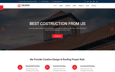 Home Roofer | Modello di sito Web Html per servizi e costruzioni di coperture per tetti