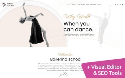 Modello di sito web CMS per balletto Moto