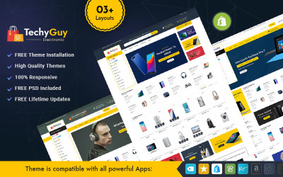 TechyGuy - Elektronika és számítógépek többcélú Shopify reszponzív téma