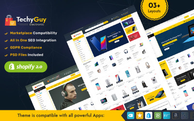 TechyGuy - Wielozadaniowy responsywny motyw Shopify dla elektroniki i komputerów