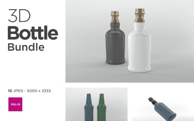 3D Bottle Mockup Bundle Vol-13