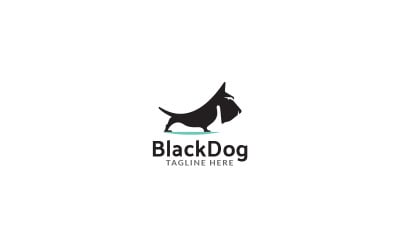 Black Dog Logo Design Template