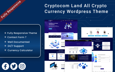 Cryptocom land - тема Wordpress со всей криптовалютой