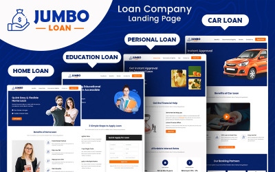 JumboLoan - Page de destination HTML5 Bootstrap de la société de prêt