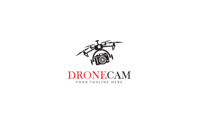 Modèle de conception de logo de caméra de drone