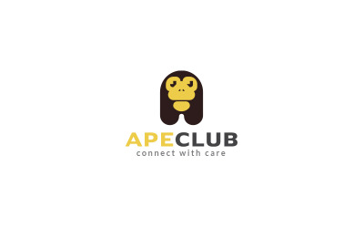 Modèle de conception de logo de club des singes