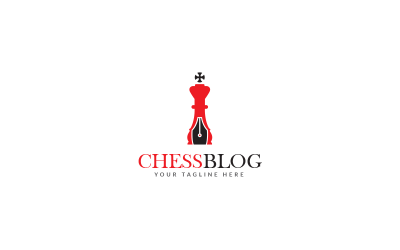 Modelo de design de logotipo de blog de xadrez
