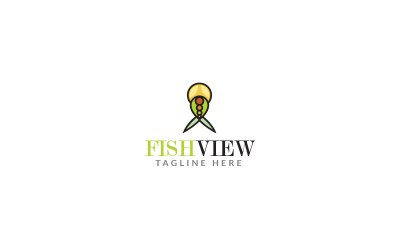 Modelo de design de logotipo Fish View