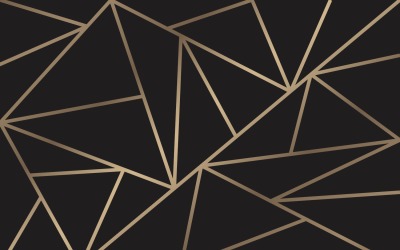 Modelo de papel de parede de mosaico dourado e preto