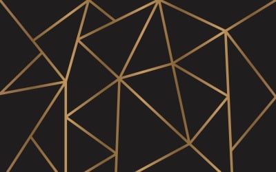 Modern mosaic gold &amp;amp; black wallpaper