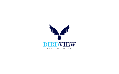 Plantilla de diseño de logotipo de vista de pájaro