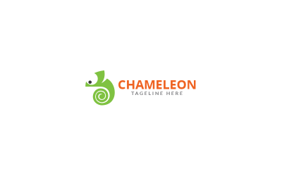 Plantilla de diseño de logotipo verde camaleón
