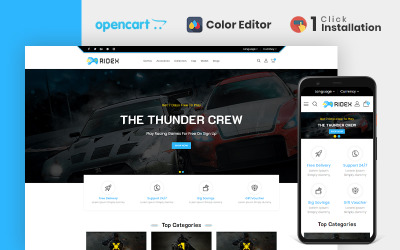 Тема Opencart Ridex Game Store