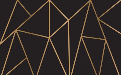 Fundo triangular mosaico preto e dourado