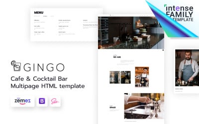 Gingo - Шаблон веб -сайту коктейль -бару