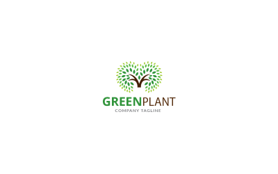 Grön växtlogotypdesignmall