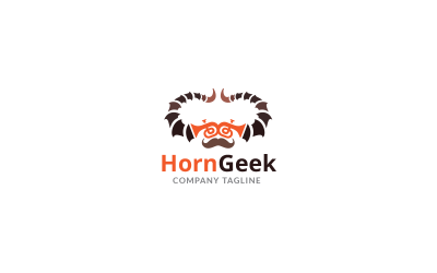 Modèle de conception de logo Horn Geek