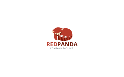Modello di progettazione del logo del panda rosso
