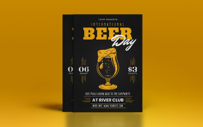 Modello di volantino creativo per la giornata della birra