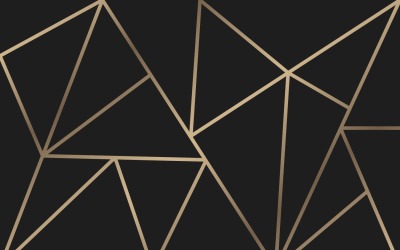 Papel de parede de mosaico triangular preto e dourado
