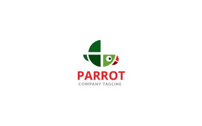 Parrot Block Logo Design Template