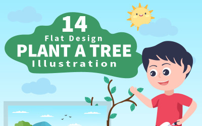 14 Planting Trees Gardening, Farming and Agriculture Illustration